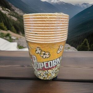 New- 12 Tebery 7”x7” Plastic reusable‎ Popcorn Buckets